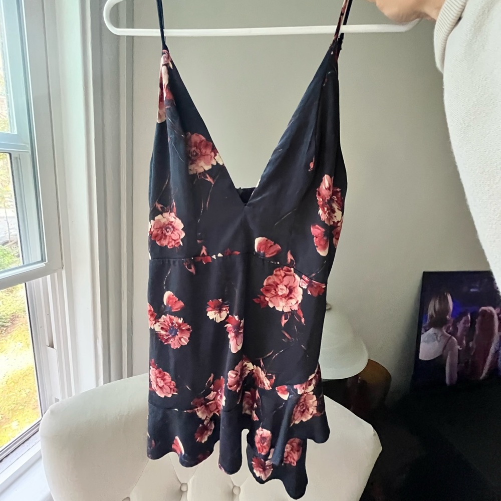 Cotton Candy LA Blue Slip Floral Mini Dress